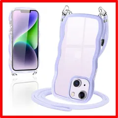 【セール中】 iPhone14 Plus_紫 iPhone14 Plus ケース クリア ショルダー いPhone14plus スマホケース カバー 肩掛け 首