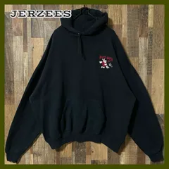 ジャージーズ ワンポイント 刺繍 ブラック パーカー 2XL メンズ 古着 長袖