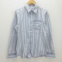 G■ディーゼル/DIESEL 長袖シャツ/ストライプ柄【M】水色/men's/170【中古】■