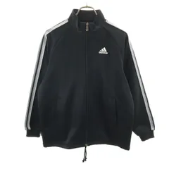 adidas アディダス トラックジャケット 160 黒 ジャージ キッズ 古着
