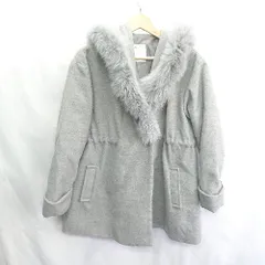 ■ ⊇ CECIL McBEE 取り外し可能ファー付き ウエスト絞り可能 長袖 コート サイズM グレー系 レディース E  【1410290019108】