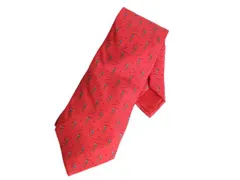 【お得なクーポン配布中!】 フランズ製 高級 100% シルク エルメス ネクタイ 古着 HERMES PARIS ブランド ビジネス カジュアル 総柄 ゴルフ ゴルファー 細身 トラッド