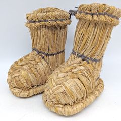 藁細工 蓑笠（みのかさ） 藁履 ミニ 飾り物 雪国 工芸品 民芸 昭和