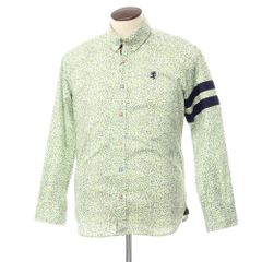 【中古】【未使用】アドミラル Admiral 小花柄 ボタンダウンシャツ ライトグリーン系【サイズL】【メンズ】