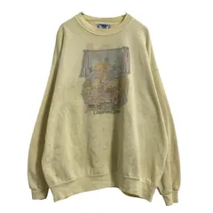 Lee プリントスウェット トレーナー XL ライトイエロー リー ビッグサイズ クマ 古着卸 アメリカ仕入 a703-6351