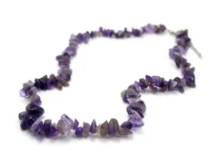 アメジスト ネックレス パワーストーン 天然石 レディース さざれ 40cm アクセサリー メンズネックレス