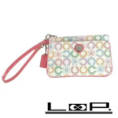 ■未使用■　コーチ ハンド ポーチ 小物入れ PVC 花柄 ホワイト ピンク 【314711】8