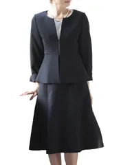 [アウニイ] セレモニースーツ レディース スカート ジャケット 着回し ワンピース セットアップ スーツ ハレの日 式服 入学式 入園式 卒業式 卒園式 ツィード フォーマル マザー セット レディース JK タック ワンピ [ブラック / 510] [M]