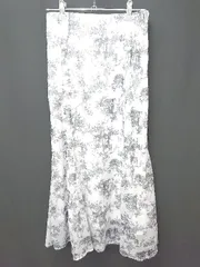 ◇ Θ INGNI イング 花柄 ロング丈 マーメイド スカート サイズF ホワイト レディース E  【1503040009716】