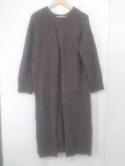 ◇ GLOBAL WORK グローバルワーク バックスリット 長袖 膝下丈 ニット ワンピース サイズ F ブラウン系 レディース E  【1305090008561】