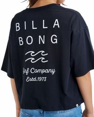 2025春夏 新品【BILLABONG/ビラボン】CLEAN LOGO WIDE LOOSE CROPPED TEE Tシャツ BLK レディースM BF01C202
