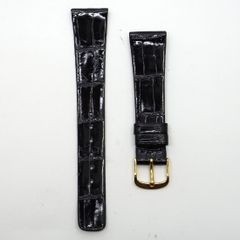 デッドストック 時計バンド クロコダイル ブラック 19mm smarp 撥水 バンド交換 メンズ レディース ハンドクラフト 25-M-890