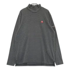 サイズ：LL LE COQ GOLF ルコックゴルフ  ハイネック長袖Tシャツ ボーダー柄 グレー系 [240101400322]# ゴルフウェア メンズ ストスト