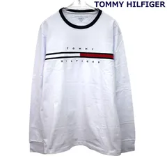 新品 トミーヒルフィガー 刺繍ロゴ 長袖Tシャツ ホワイト 白 ロンT カットソー TOMMY HILFIGER USAモデル