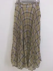 ◇ Heather ヘザー チェック ロング プリーツ スカート サイズF ベージュ系 レディース P  【中古】 【1211220004498】のサムネイル