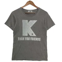 M THANK YOU FRIENDS エム サンキューフレンズ 春夏★ ロゴプリント 半袖 Tシャツ カットソー Sz.M メンズ 灰