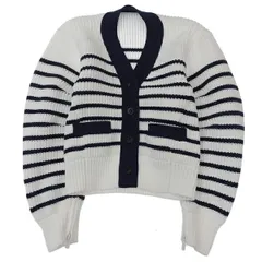 ◆美品◆ サカイ sacai ショート丈 カーディガン メンズ ホワイト ネイビー size1 23-06490 23ss [Y03340]のサムネイル
