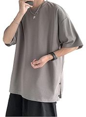 グレー_XL Poperdision 夏服 メンズ 半袖tシャツ メンズ ビッグt 無地 大きい おおきい サイズ 軽い 柔らかい シルエット おしゃれ ファッション gray XL