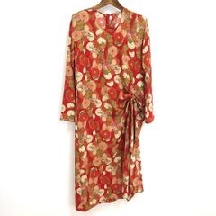 au ワンダフルワールド カネコイサオ セットアップ 桜柄 縮緬 ちりめん