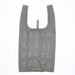 SNOOPY スヌーピー RE-PET マルシェバッグ グレー エコバッグ 折りたたみバッグ お買い物