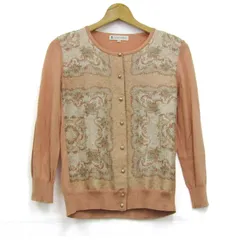 クミキョク カーディガン トップス 長袖 メタルボタン ペイズリー柄 レディース 2サイズ ピンク 組曲 【中古】