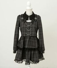 夢展望公式 [新品未使用] 十字架スタッズワンピース [チェック] 他カラー別ページ有 dearmylove ワンピース ブラウス・シャツワンピース（ミニ）　 535747-03