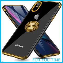 【数量限定】iPhone Xs Max 用 ケース リング付き クリア 落下防止 耐衝撃 スタンド機能 透明 TPU メッキ ケース防塵 薄型 軽量 一体型 変形防止 全面保護カバー アイフォン XS Max 用 ケース 金 MJJ-1039-5-3