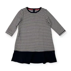 TOMMY HILFIGER トミーヒルフィガー DENIM マリンボーダー 長袖 ワンピース サイズ S /ホワイト×ネイビー