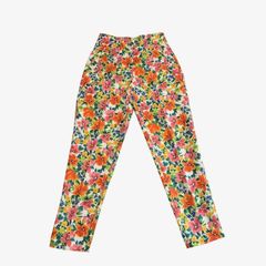 中古 ザラ ZARA 花柄 テーパードパンツ クリーニング済み マルチカラー レディース Mサイズ 相当