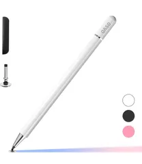 ★スタイラスOASOタッチペン スタイラスペン 円盤型ペン先 磁気キャップ 高感度 スマートフォン タブレット用 iPad Pro/Mini/Air/iPhone/Android/SAMSUNG Galaxy/Microsoft Surface (ホワイト)