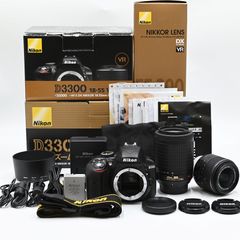 Nikon ニコン デジタル一眼レフカメラ D3300 ダブルズームキット ブラック デジタル一眼レフカメラ 【中古】