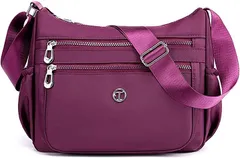 T.Y.ryanryan 母の日 ショルダーバッグ レディース 斜めがけ 軽量 ナイロン 肩掛け( パープル)