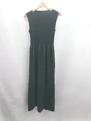 ◇ Θ coca コカ リブ編み ストレッチ素材 ノースリーブ マキシ丈 ワンピース サイズONE ブラック レディース E  【1412090009471】