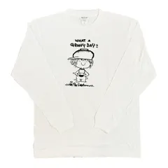 水森亜土 刺繍ロングスリーブTシャツ オトコノコ ホワイト 長袖 アパレルのサムネイル
