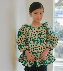 リミテドゥドゥ グリーンホース フリル ブラウス M 5 6 税金 女の子服
