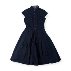 Lois CRAYON ロイスクレヨン ハーフボタン フレア フレンチスリーブ ワンピース M/ブラック レディース