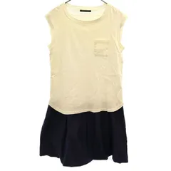 BARNYARDSTORM バンヤードストーム 切替 ノースリーブ ワンピース 0 ホワイト×ネイビー レディース 古着