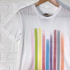 ポールスミス　ホワイト　マルチカラー　ストライプ　ピマコットン　半袖Tシャツ