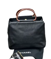 CHANEL コーティングキャンバス ウッドハンドルバッグ 2025年最新】ウッドハンドル シャネルの人気アイテム - メルカリ