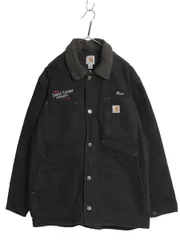 【お得なクーポン配布中!】 US企画 カーハート フルスイング チョア コート メンズ L / ダック ジャケット カバーオール ハーフコート ブルゾン 裏 フリース 企業物 黒