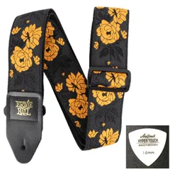 ERNIE BALL アーニーボール ストラップ EB 5358 TANGERINE ROSE JACQUARD STRAP ★ピック付き 【ゆうパケット】※日時指定非対応・郵便受けにお届け