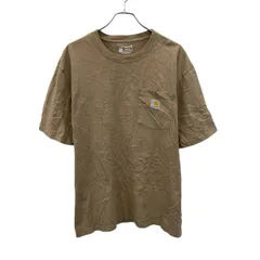 carhartt 半袖 ロゴTシャツ L ベージュ プルオーバー ポケット付き ストリート カーハート 古着卸 アメリカ仕入 a705-5552