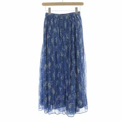 アズールバイマウジー AZUL by moussy PEDICEL PLEATE SKIRT プリーツスカート ロング マキシ シアー 花柄 S 青 ブルー 250CSS31-476C /KH ■PN ■GY99