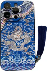 【特価セール】KOLO【龍】 iPhone 14 Pro Max ケース iPhoneケース iPhone14promaxケース 龍柄 ドラゴン メンズのスマホケース (青 iPhone14 Pro Max