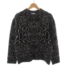 ジョセフ JOSEPH STUDIO 22AW ヴィンテージジャカード ラウンドネックニット セーター 総柄 長袖 S 黒 ブラック グレー /YMのサムネイル