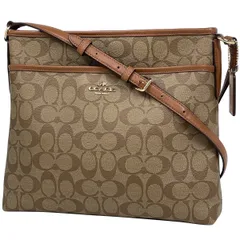 コーチ COACH シグネチャー ショルダーバッグ ロゴ 総柄 斜め掛け ショルダーバッグ コーティングキャンバス ベージュ ブラウン F58297 レディース 【中古】