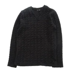 TETE HOMME テットオム ケーブルニット セーター Vネック プルオーバートップス 長袖 ブラック サイズM メンズ 【中古】のサムネイル
