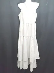 ◇ ⊂ ◎ ●未使用● JUNOAH タグ付き　ティアード キャミソール ロング ワンピース サイズM ベージュ系 レディース P  【1411070010995】