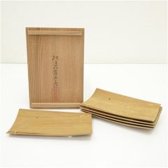 此君亭工房 竹製品　和風菓子皿　おしぼり置き　4枚 此君亭工房 おしぼり置き「ささ舟」5客セット 共箱付 - メルカリ