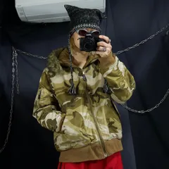 90s Camouflage Nylon PU Coated Short Length MA1×N2B Bomber Flight Jacket 90年代 迷彩 ナイロン PUレザー コーティング ショート丈 ボンバー フライトジャケット